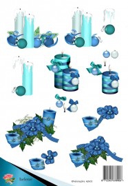 HJN05 Kerzen in Weihnachtsblau