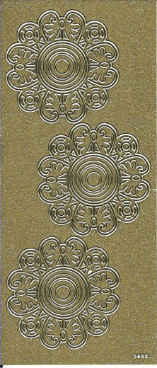 Q2433 Glitzersticker Blumen gold