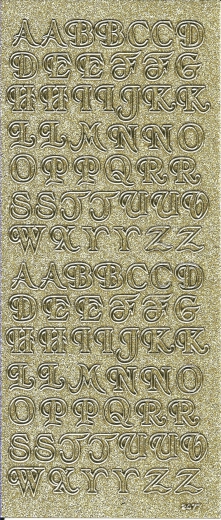 Q2477 Glitzersticker Grobuchstaben gold