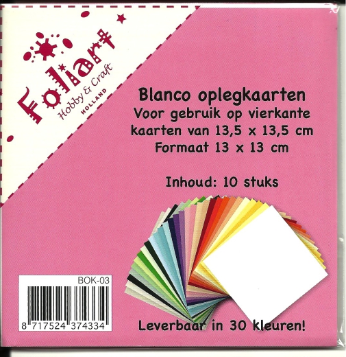 37433403 Blanco Oplegkarten 13 x 13 cm Ivoor