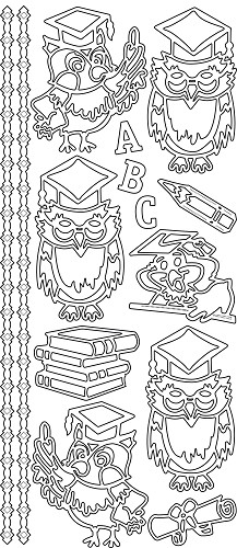 344101 Sticker Eule ABC silber