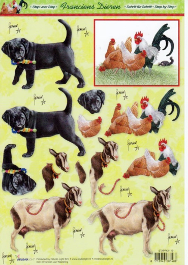 STAPFK1119 Franciens Dieren Hund. Ziege und Federvieh