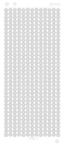CD3091s Stickerbogen Sterne silber Platinium