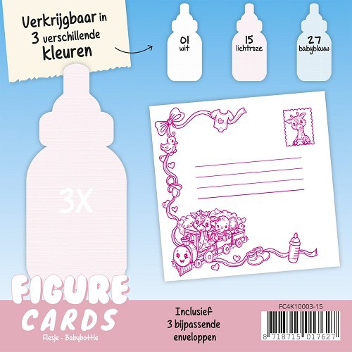 FC4K10003-15 Figuren Karten Flasche Lichtroze