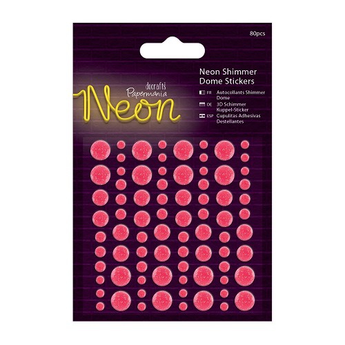 PMA 805952 Shimmer Dome Stickers Neon Pink