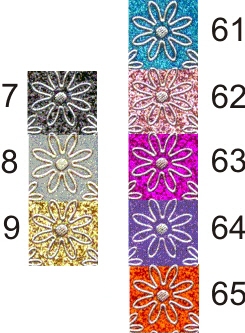 7007-09gs Glittersticker Blumen gold-silber