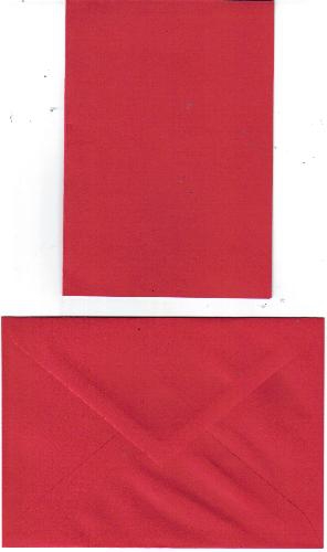Doppelkarte in rot mit Briefumschlag