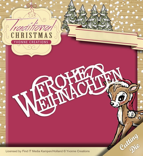 YCD10058 YC Stanzschablone Traditional Christmas Frohe Weihnacht