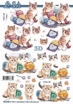 8215783 Katzen mit Wolle