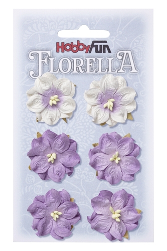 3866053 Florella Blumen aus Moerbijpapier 3,5 cm  lavendel