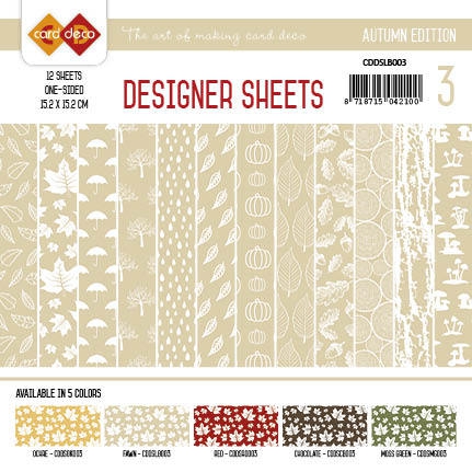 CDDSLB003 Card Deco Designer Sheets Autumn Colors lichtbraun