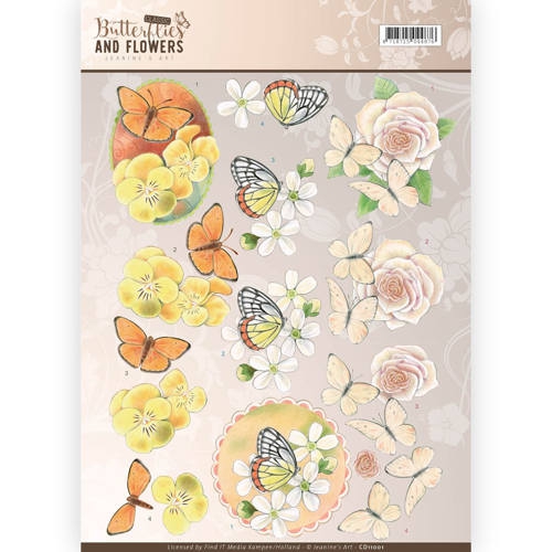 CD11001 JA Classics Butterflys and Flowers Yellow Flowers