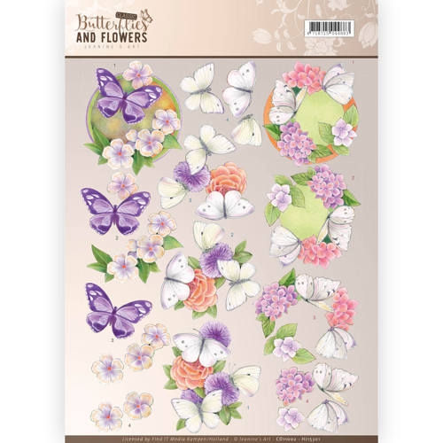 CD11002 JA Classics Butterflys and Flowers Purple Flowers