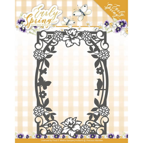 PM10111 Stanzschablone Early Spring Spring Flowers Rectangle Fra