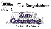 CLTSS101 Crealies Text Stanzschablone Zum Geburtstag