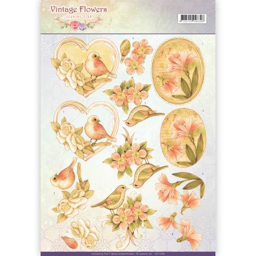 CD11049 JA Vintage Flowers Pale Vintage