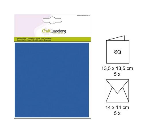 001330-0052 CE Karte mit Umschlag aquablau 5 Stck