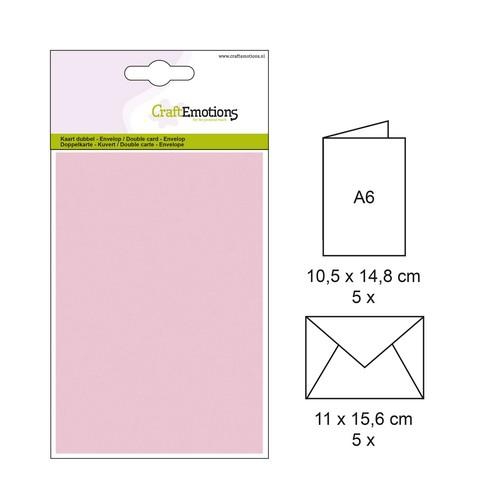 001325-0027 CE Karte mit Umschlag rosa 5 Stck