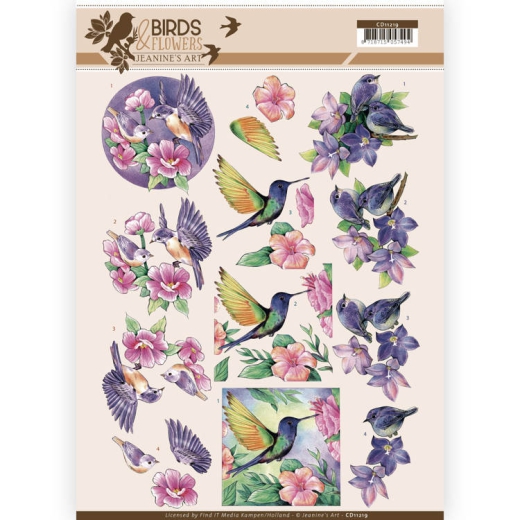CD11219 JA Schneidebogen Birds and Flowers - Tropical birds