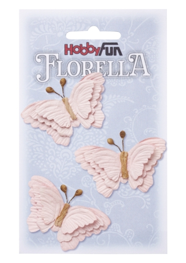 3866096 Florella Schmetterlinge aus Maulbeerpapier ca. 6 cm zart rosa