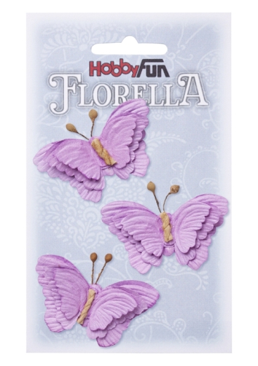 3866098 Florella Schmetterlinge aus Maulbeerpapier ca. 6 cm lavendel