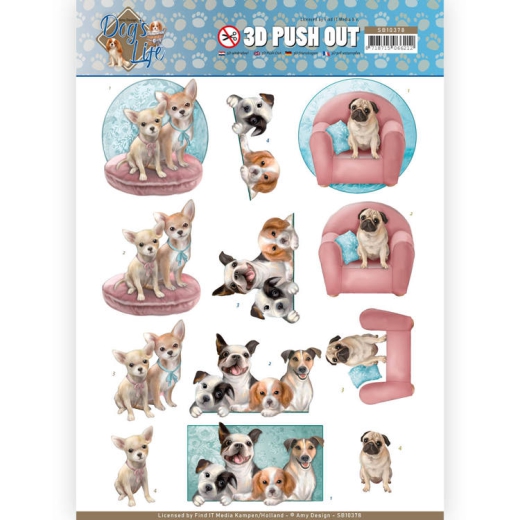 SB10378 AD Stanzbogen Dogs Life - All kind of Dogs