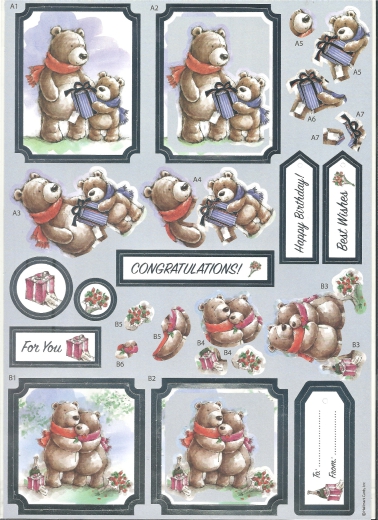 ANT 169921 Foiled Decoupage - Bear Delights