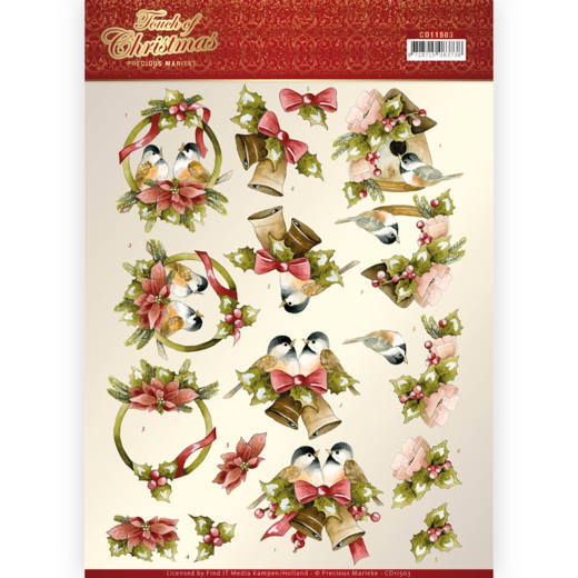 CD11503 3D cutting sheet - Precious Marieke - Touch of Christmas - Birds
