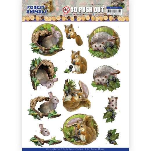 SB10537 AD Stanzbogen Forest Animals - Rabbit