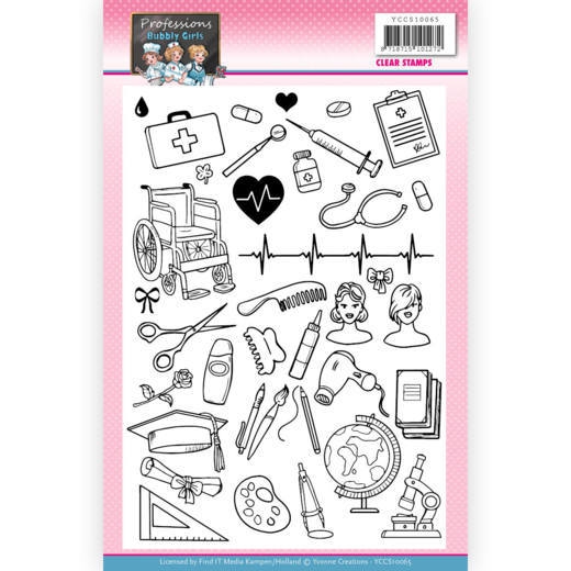 YCCS10065 Clear Stamps - Yvonne Creations - Bubbly Girls - Professions