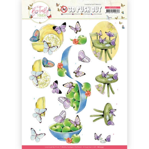 SB10545 Stanzbogen  Jeanines Art - Butterfly Touch - Purple Butterfly