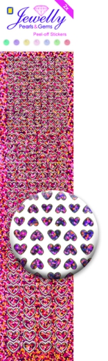 3.8075 Jewelly Pearls & Gems Hearts Diamond Pink, 2 Bogen