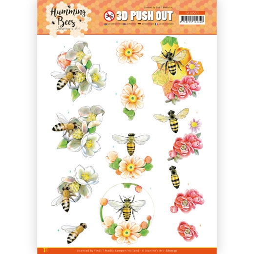 SB10559 JA Stanzbogen Humming Bees Bienen Knigin