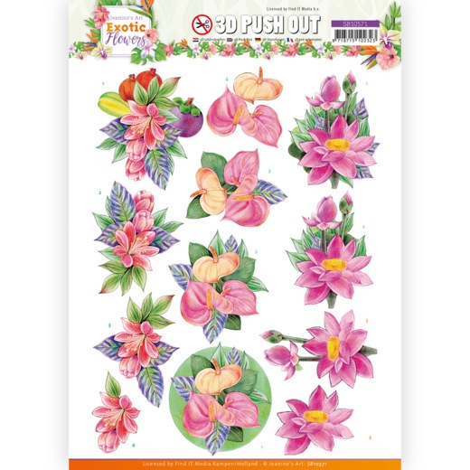 SB10571 JA Stanzbogen Exotic Flowers - Pink Flowers