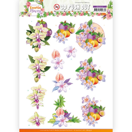 SB10572 JA Stanzbogen Exotic Flowers - Purple Flowers
