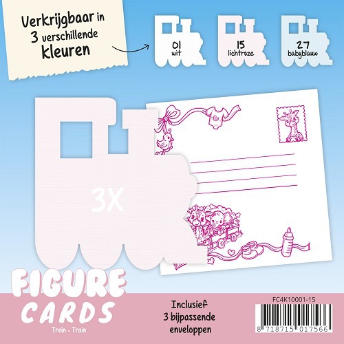 FC4K10001-15 Figuren Karte Zug Lichtrose