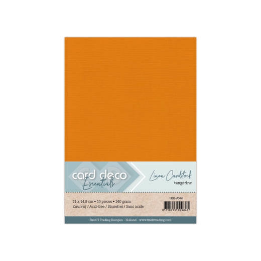 LKK-A566 Linnen Cardstock tangerine 21 x 14,8 cm 240 gramm Surefrei 10 Blatt