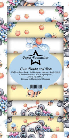 PFS035 Dixi Papier-Pack Slimcard 10 x 21 cm Cute Panda and Bees