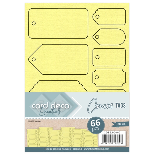 CDETAG002 Card Deco Essentials Cream Tags (Labels)