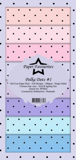 PFs042 Dixi Papier-Pack Slimline 10 x 21 cm  Polka Dots 1