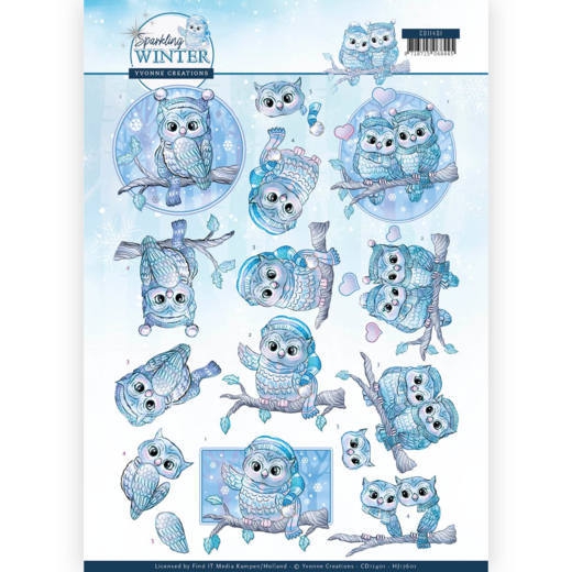 CD11401  YC Schneidebogen Sparkling Winter - Winter Owls