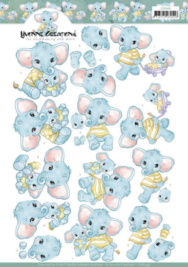 CD11445 YC Schneidebogen ich schtze Dich (Elefantenmotive)