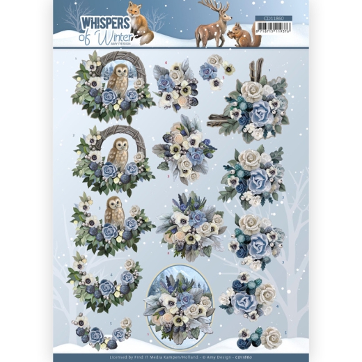 CD11860 AD Schneidebogen Whispers of Winter Flowers Arrangement