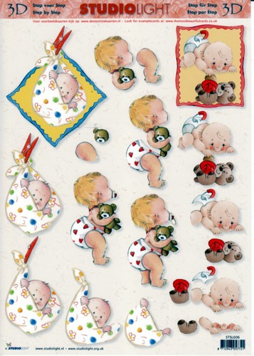 STSL606 Baby mit Pampers mit roten Herzen