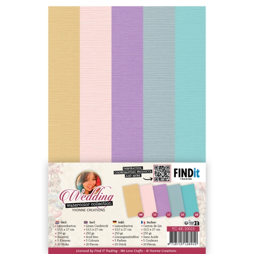 YC-4K-10023 YC Linen Cardstock Pack - 4K - Yvonne Creations - Wedding