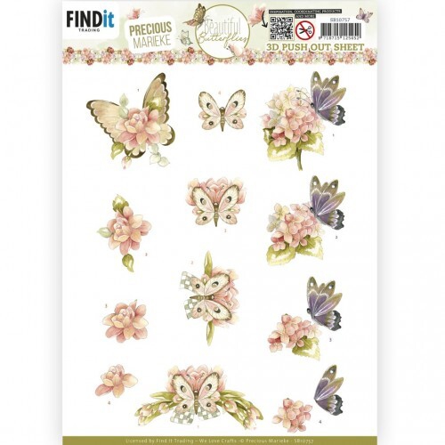 SB10757 PM Stanzbogen Beautydul Butterfly Pink