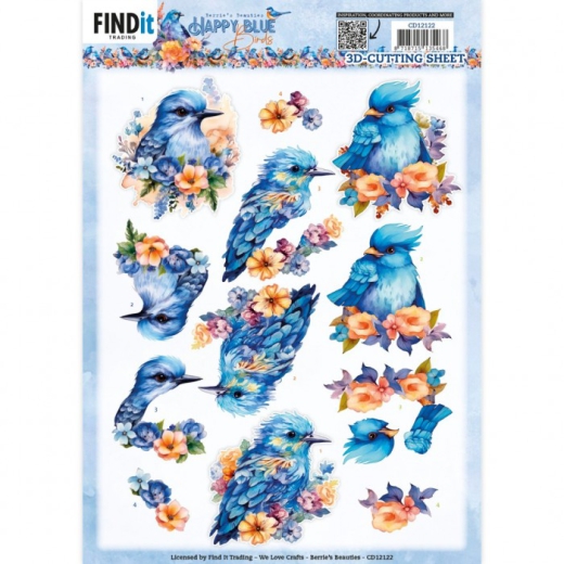 CD12122 Schneidebogen Berries Beauties Happy Blue Birds  Blue Bird