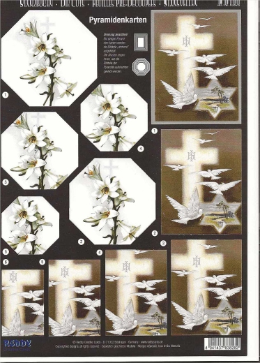83828 Pyramidenkarten Stanzbogen Trauer