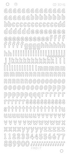 CD3046s Platinium Sticker kleine Buchstaben silber