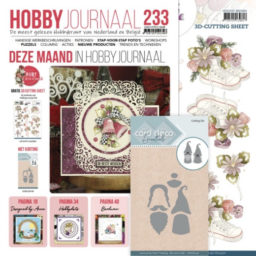 SETHJ233 Hobbyjournal Set 233 mit 3D Bogen und Stanzschablone CDECD0150 Gnom